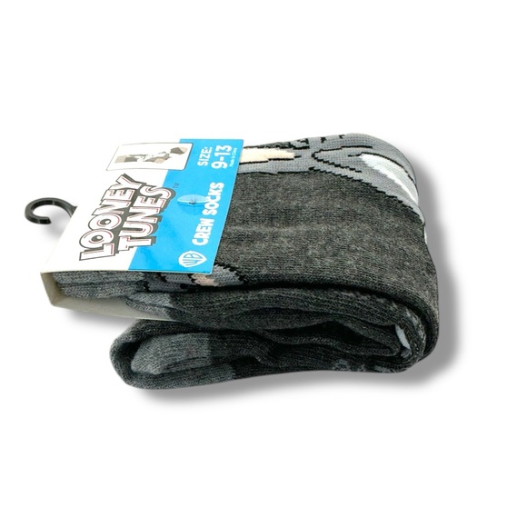 Bugs Bunny Crew Socks Novelty Looney Tunes Gray Unisex Mens One Size 9-13 - Picture 7 of 16